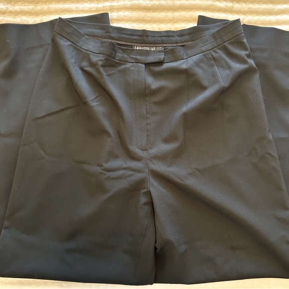 Lafayette 148 NY Women’s High Rise Wool Blend Relaxed Fit Pant in Black, Size 12 - Picture 8 of 8